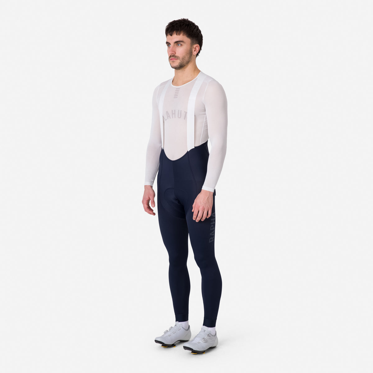 Men's Pro Team Lightweight Tights with Pad - Dark Navy/White