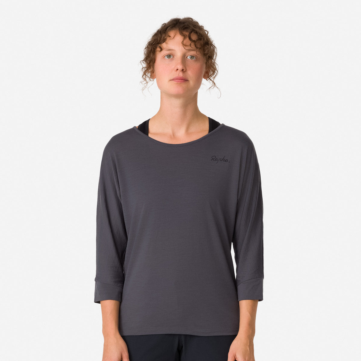 Women's Trail Merino 3/4 Sleeve Top - Dark Grey/Black