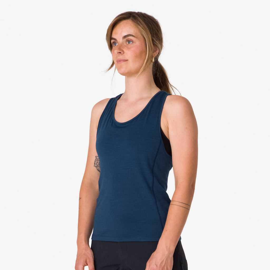 Women's Trail Merino Tank - Deep Blue/Black