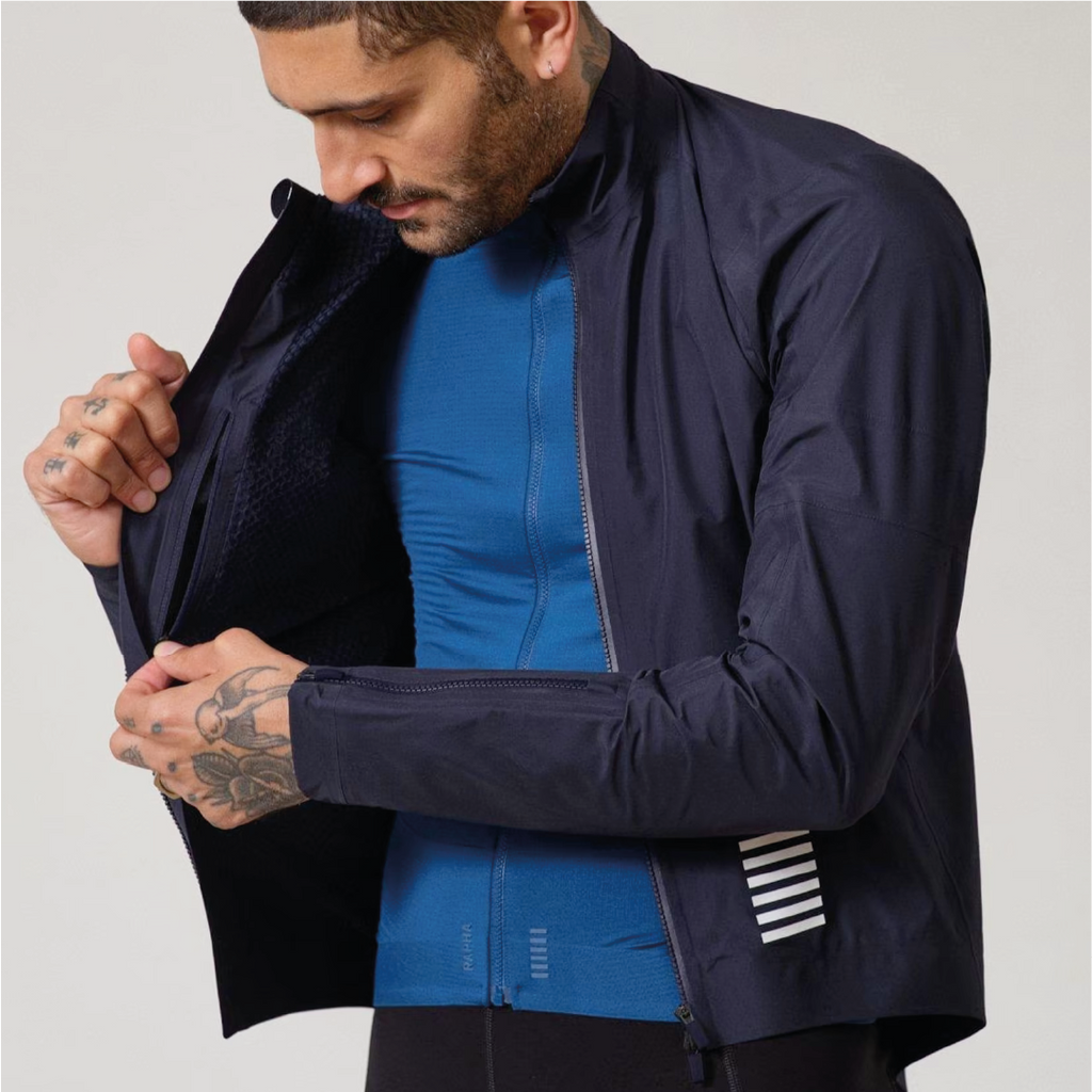 Men's Pro Team Insulated GORE-TEX Rain Jacket - Dark Navy/White