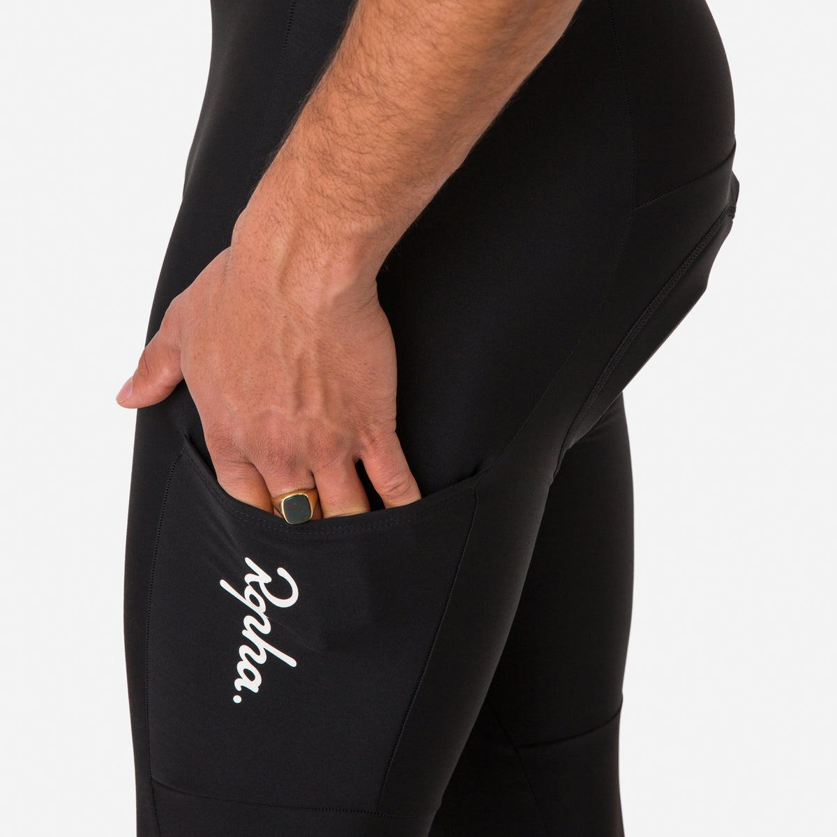 Men's Core Cargo Winter Tights with Pad - Black/Black
