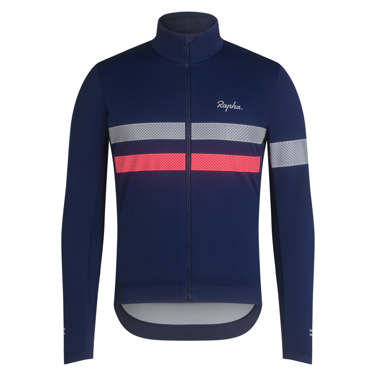 Men's Brevet Long Sleeve Windstopper Jersey - Navy/Hi-Vis Pink