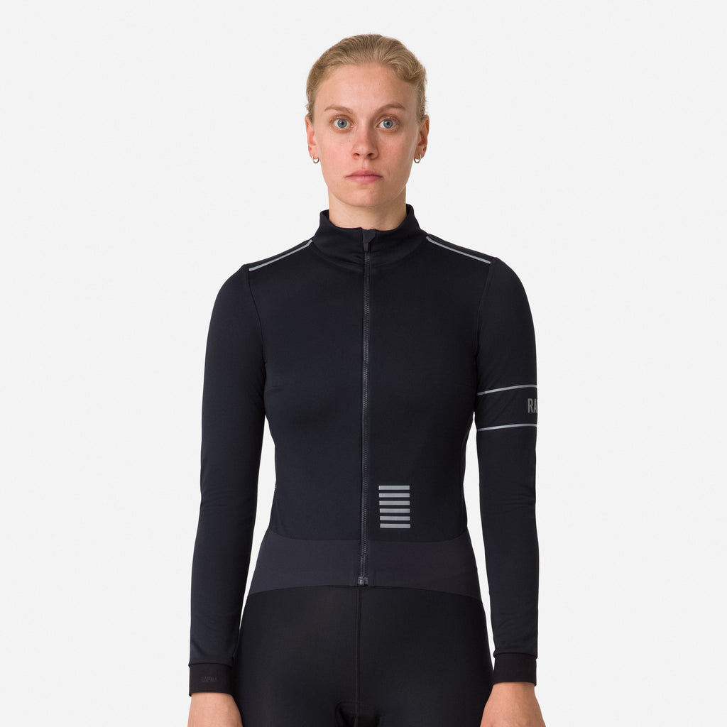 Women's Pro Team LS Windstopper Jersey - Black/Black