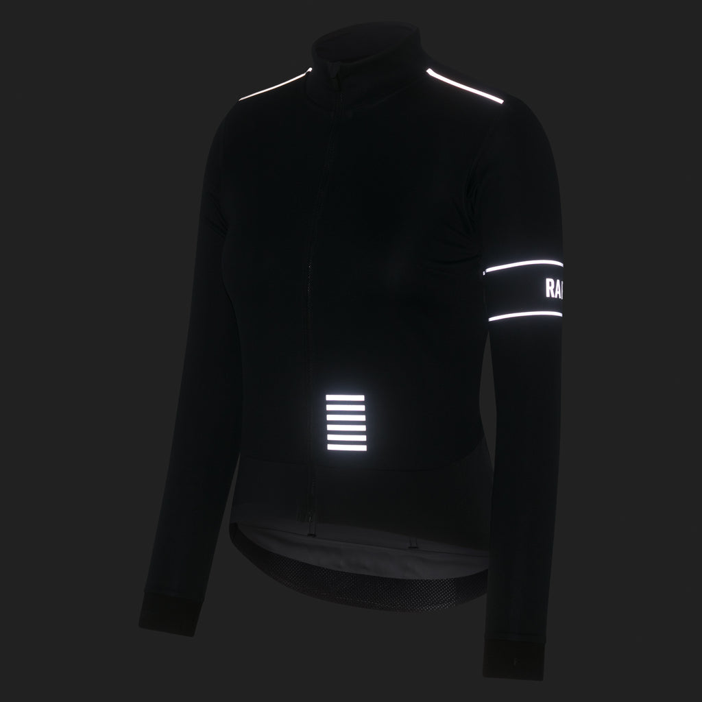 Women's Pro Team LS Windstopper Jersey - Black/Black