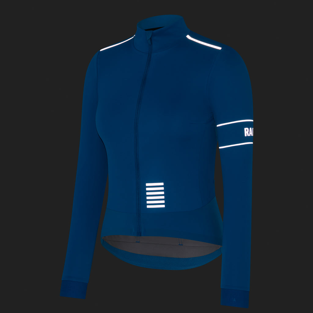 Women's Pro Team LS Windstopper Jersey - Petrol Blue/Silver Reflective