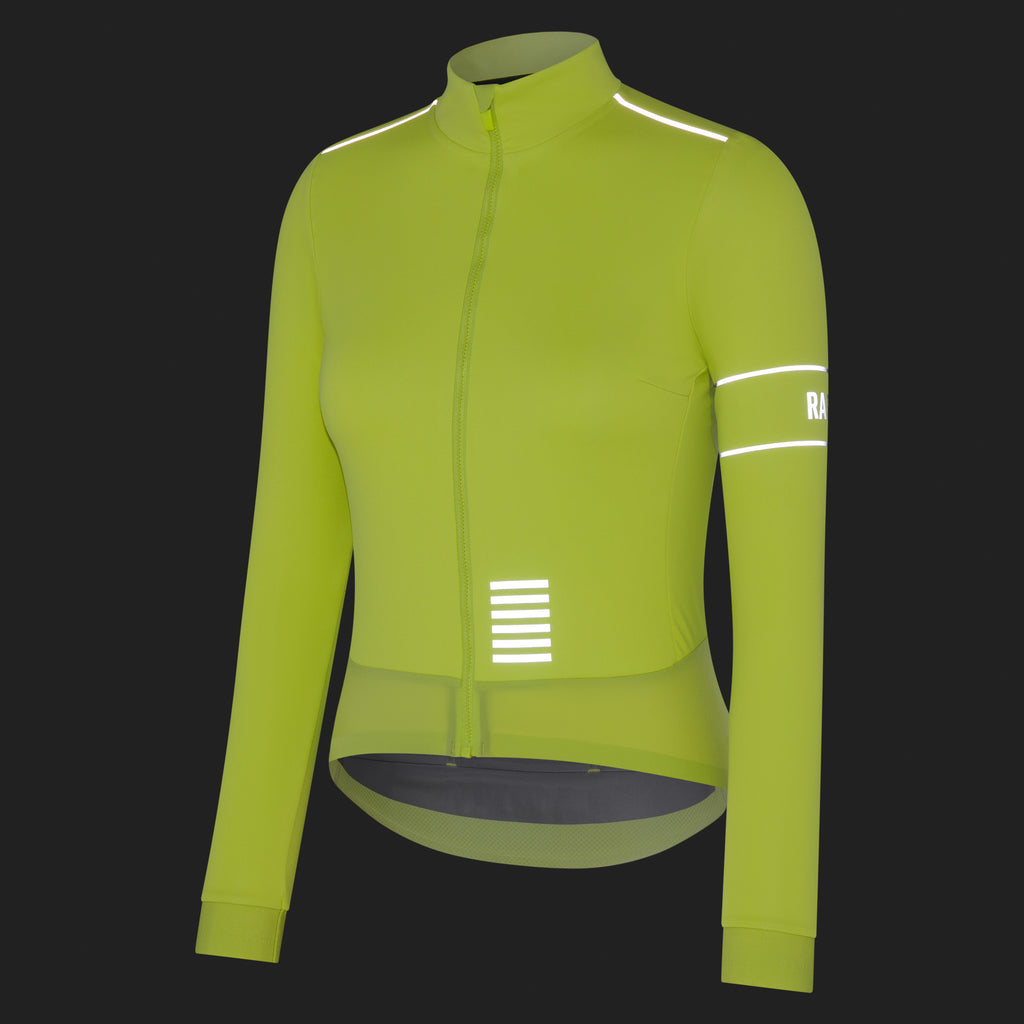 Women's Pro Team LS Windstopper Jersey - Bright Lime/Silver Reflective