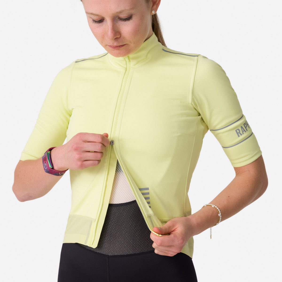 Women's Pro Team Windstopper Jersey - Lime Green/Silver