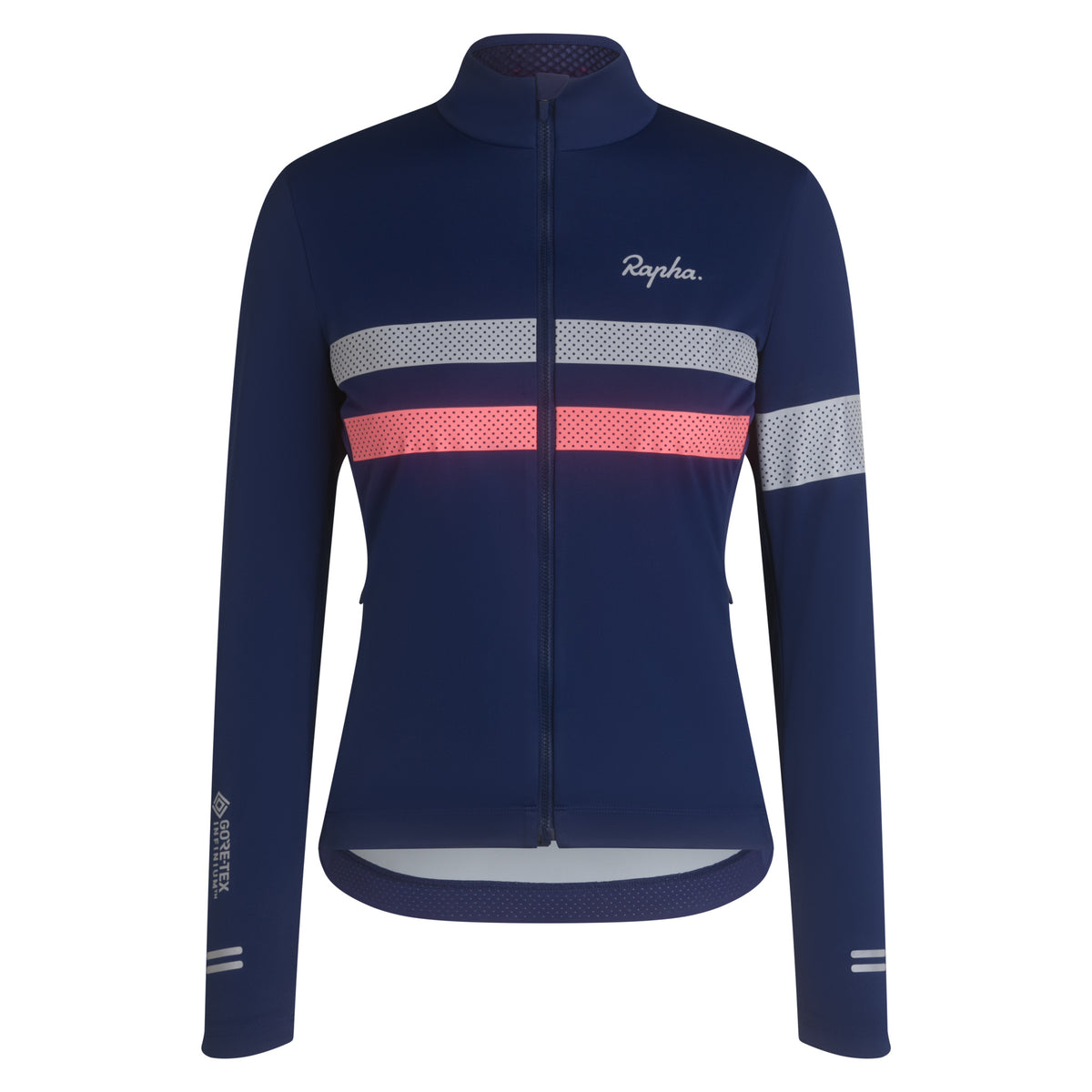 Women's Brevet Long Sleeve Windstopper Jersey - Navy/Hi-Vis Pink