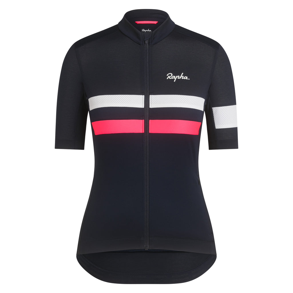 Women's Brevet Lightweight Jersey - Dark Navy/High-Vis Pink/White