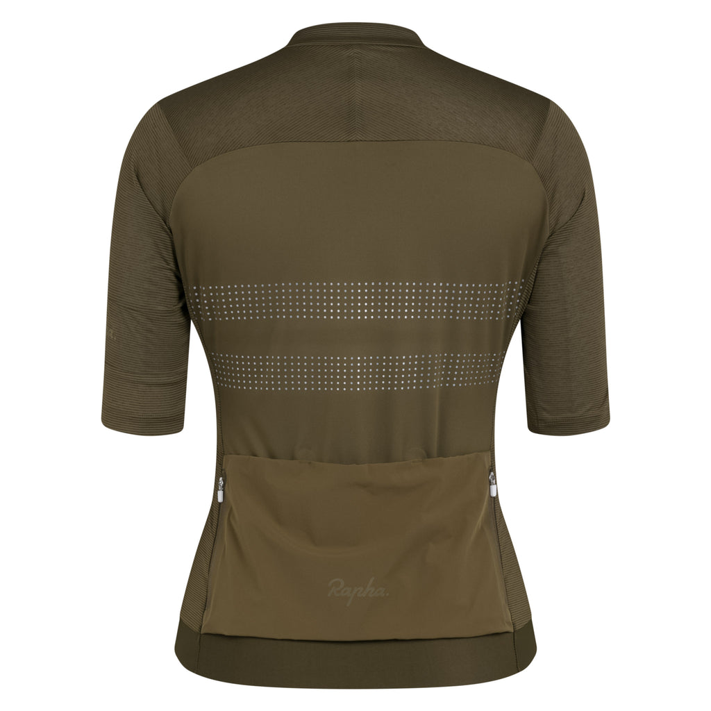 Women's Brevet Lightweight Jersey III - Dark Olive/Silver Reflective