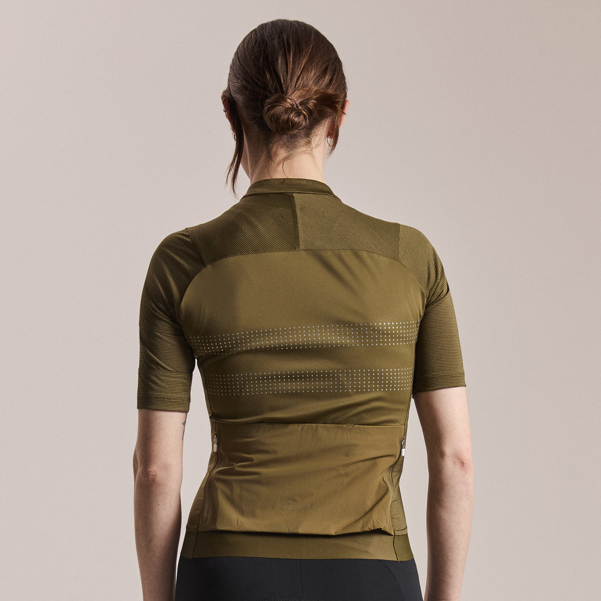Women's Brevet Lightweight Jersey III - Dark Olive/Silver Reflective