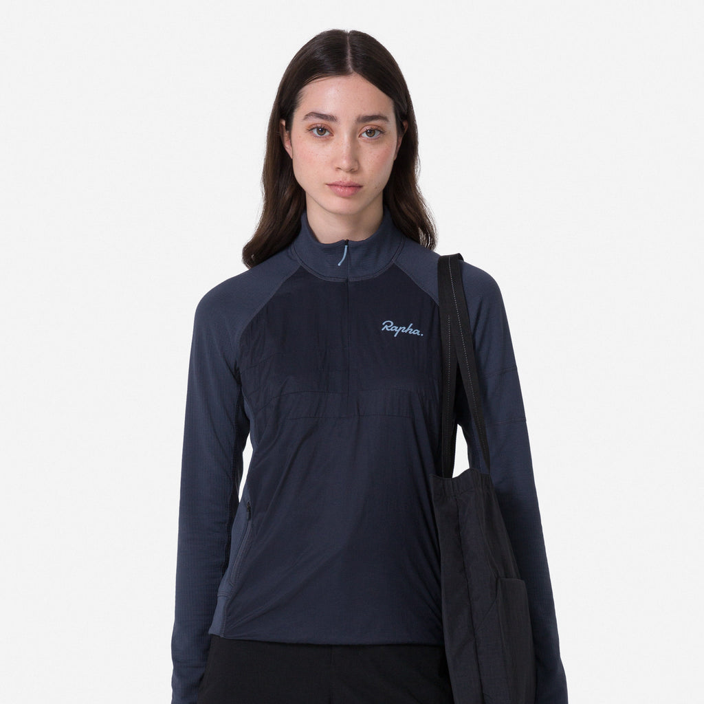 Women's Explore Zip Neck Pullover - Dark Grey/Dark Navy