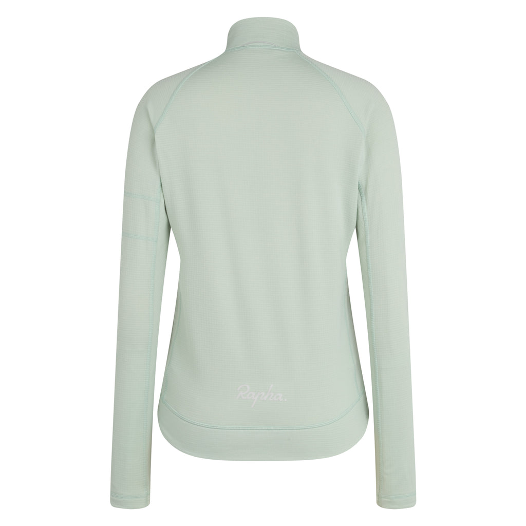 Women's Explore Zip Neck Pullover - Pale Green/Dark Green