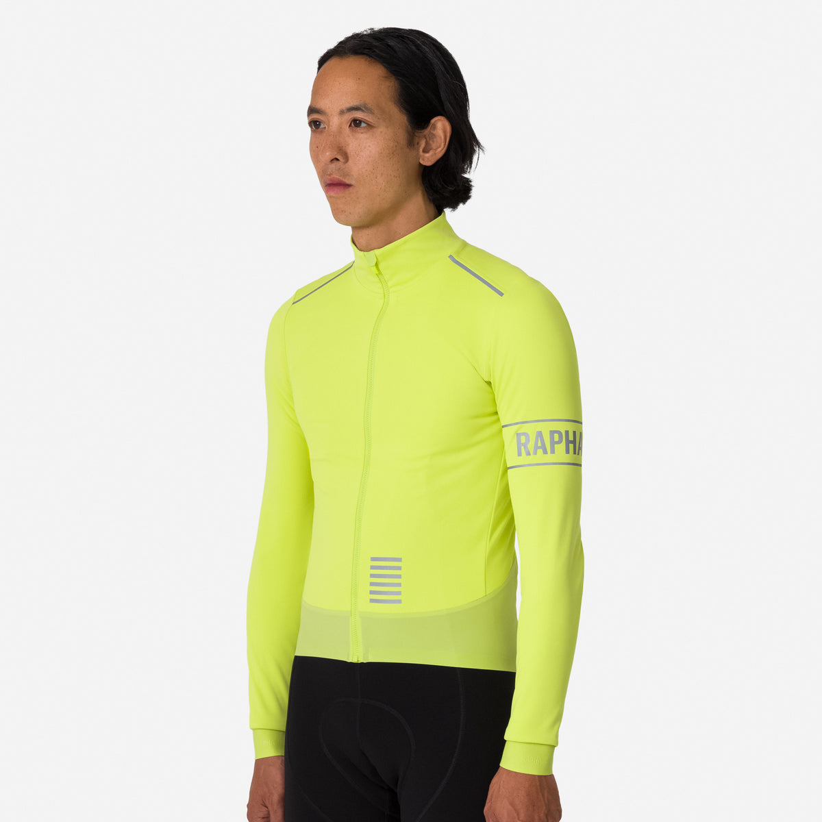 Men's Pro Team LS Windstopper Jersey - Bright Lime/Silver Reflective