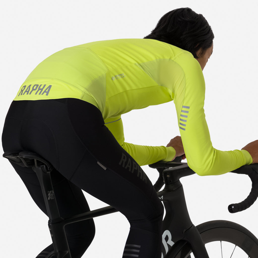Men's Pro Team LS Windstopper Jersey - Bright Lime/Silver Reflective