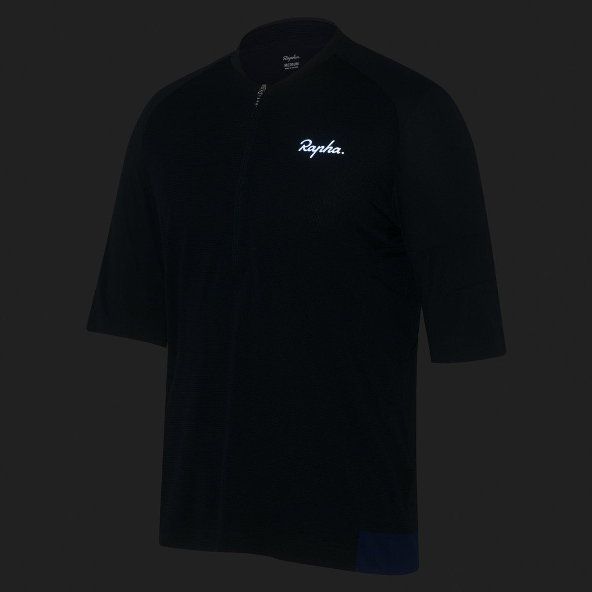 Men's Explore Zip Neck Technical T-shirt - Dark Navy/Off-White