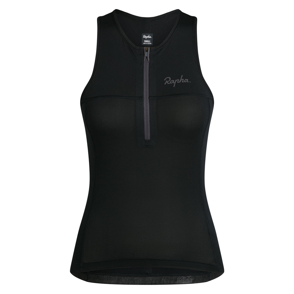 Women's Half Zip Tank - Black/Black
