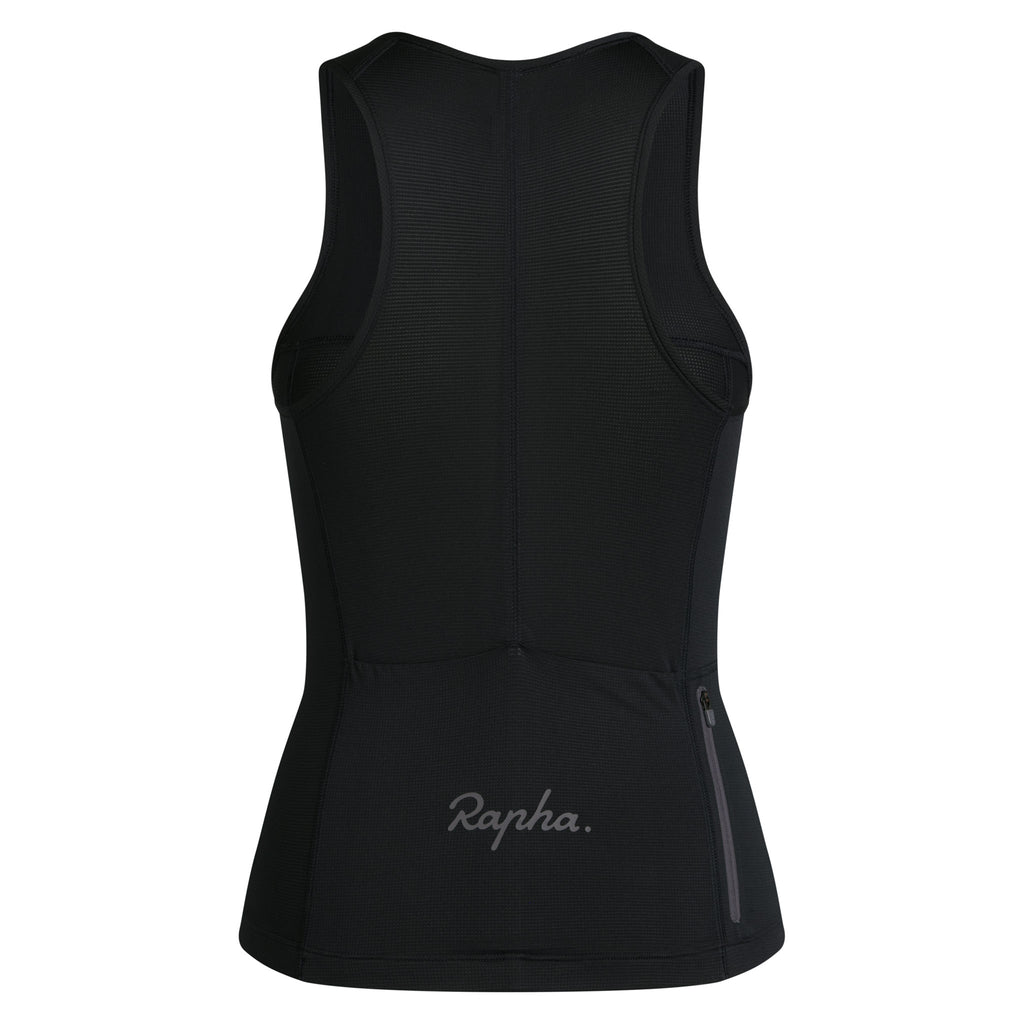Women's Half Zip Tank - Black/Black
