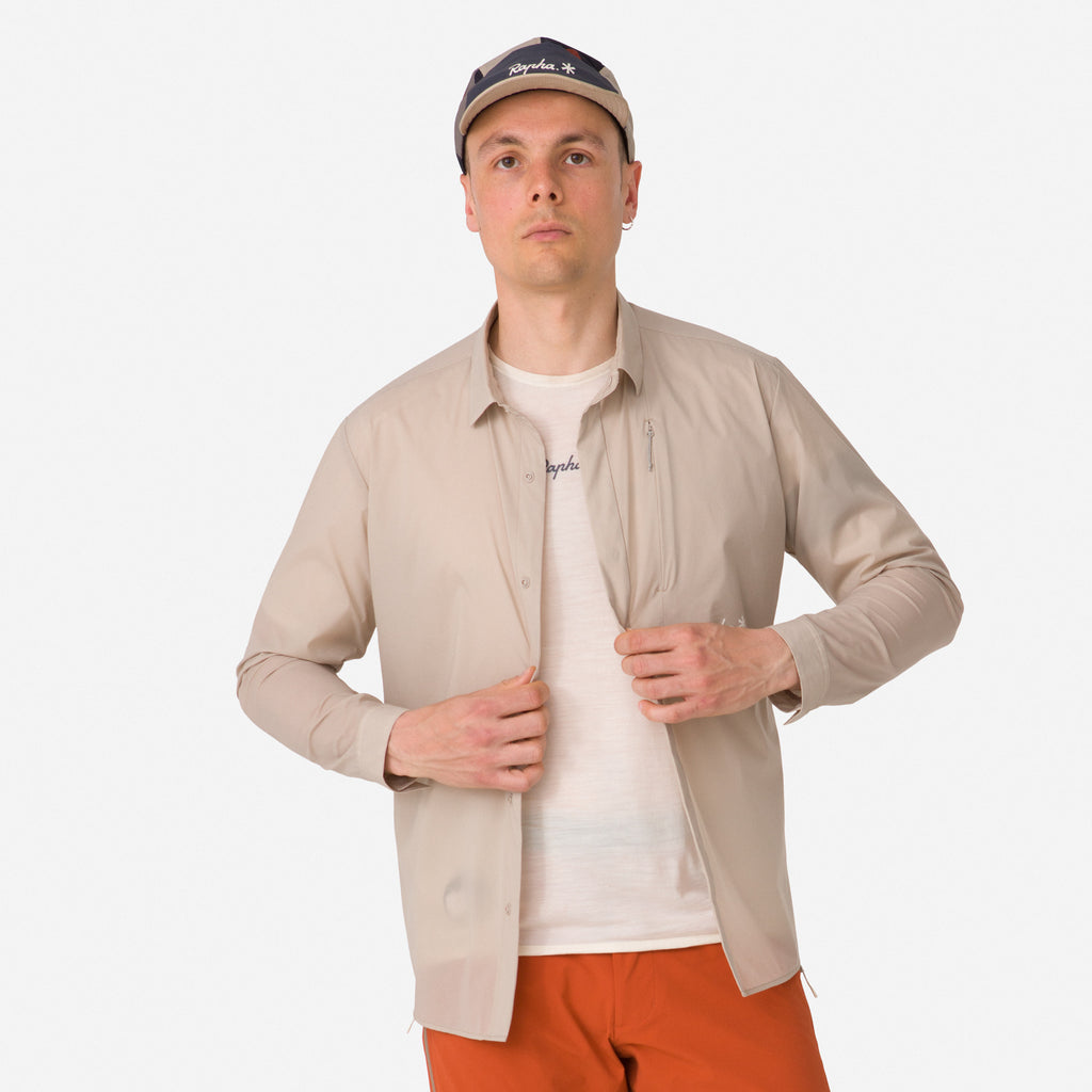 Men's Rapha + Snow Peak DWR Light Shirt - Stone/Off-White