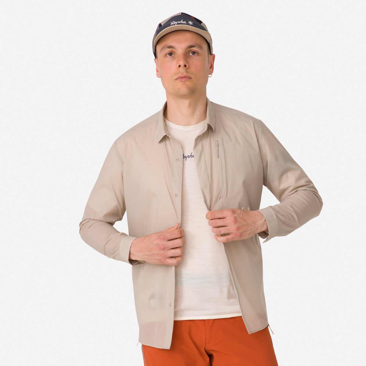 Men's Rapha + Snow Peak DWR Light Shirt - Stone/Off-White