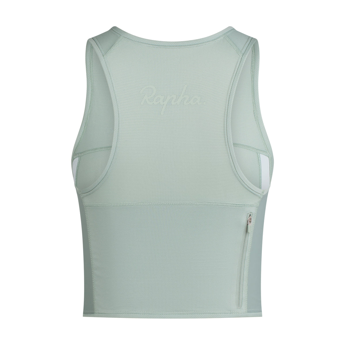 Women's Cropped Zip Tank - Sea Green/Slate Green