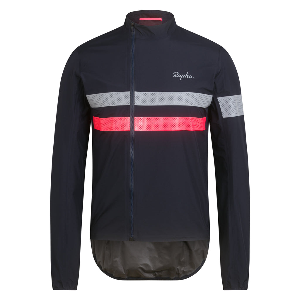 Men's Brevet Gore-Tex Rain Jacket - Dark Navy/High-Vis Pink/White