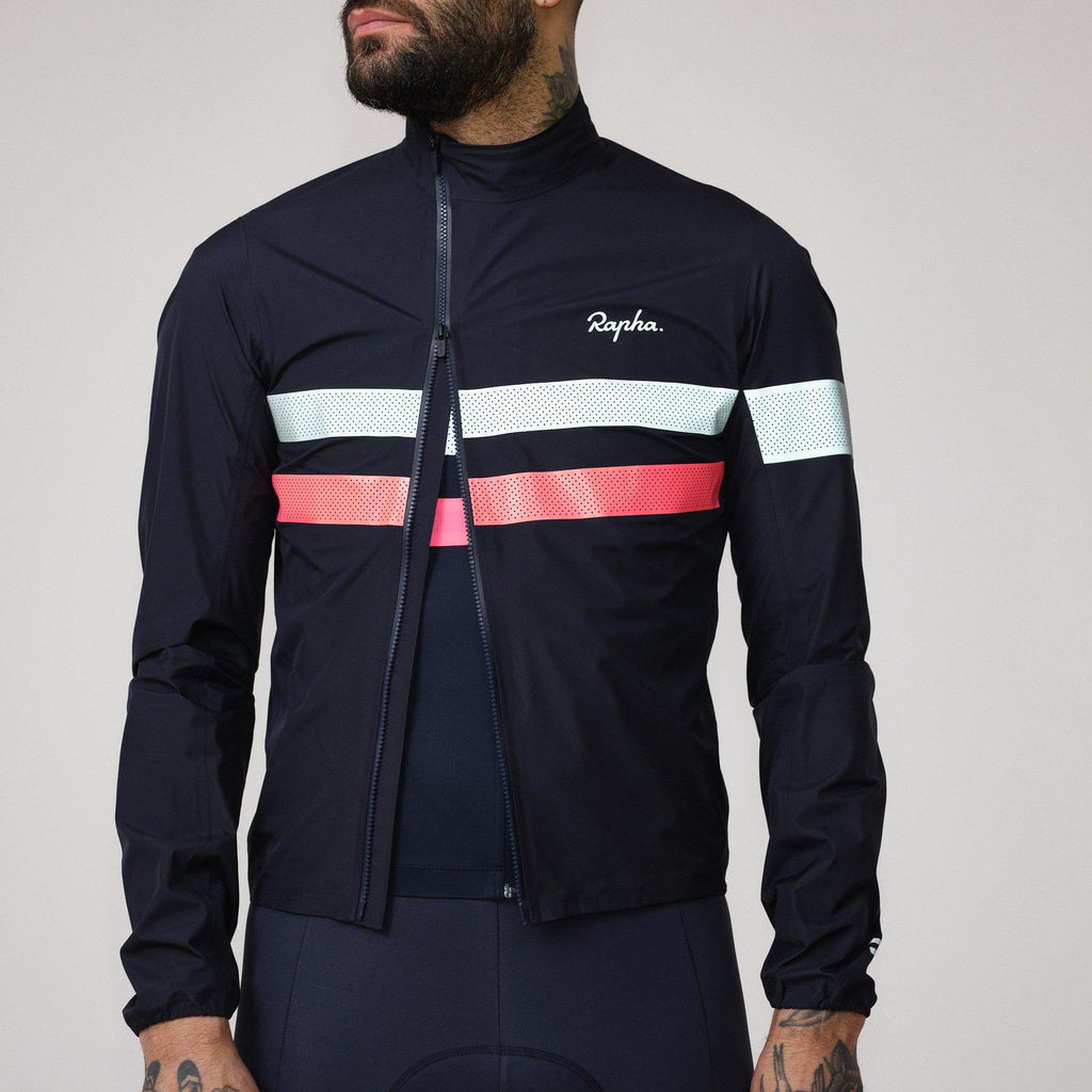 Men's Brevet Gore-Tex Rain Jacket - Dark Navy/High-Vis Pink/White