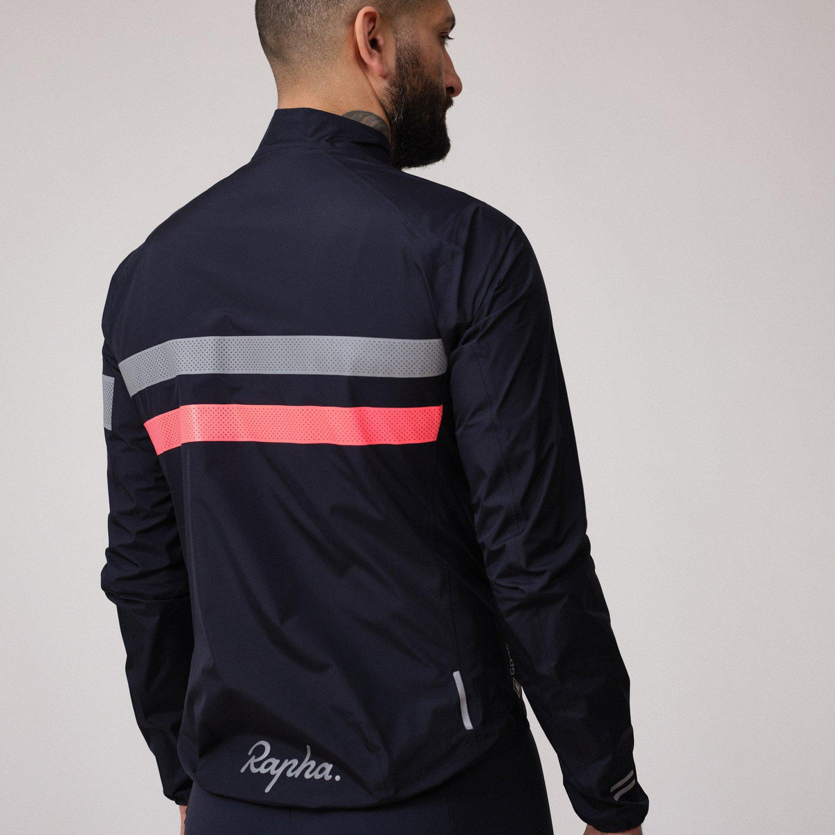 Men's Brevet Gore-Tex Rain Jacket - Dark Navy/High-Vis Pink/White