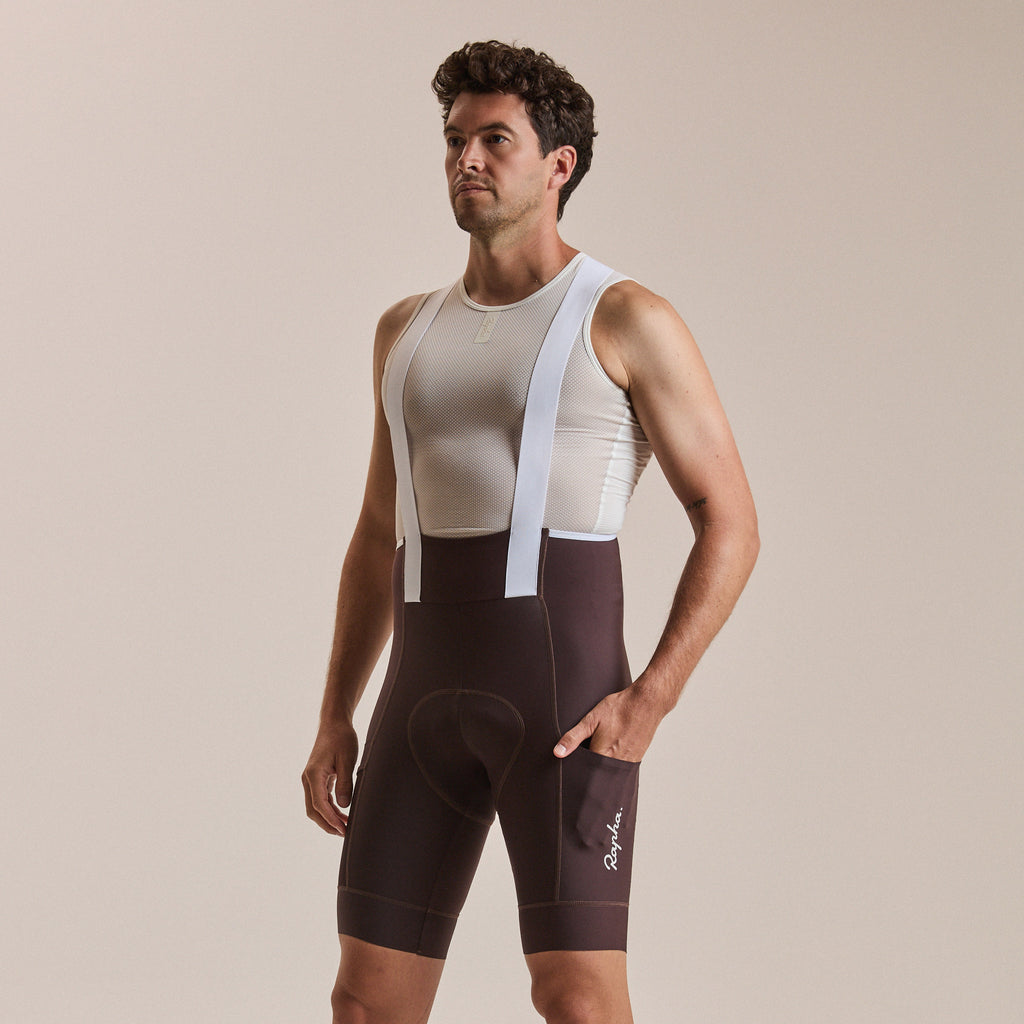 Men's Brevet Element Cargo Bib Shorts - Chocolate/White