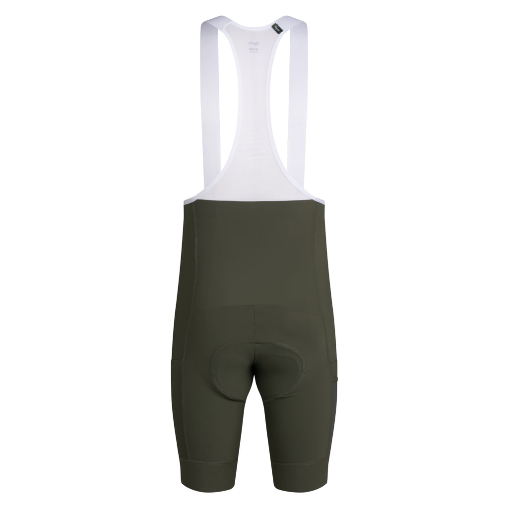 Men's Brevet Element Cargo Bib Shorts - Dark Green/White