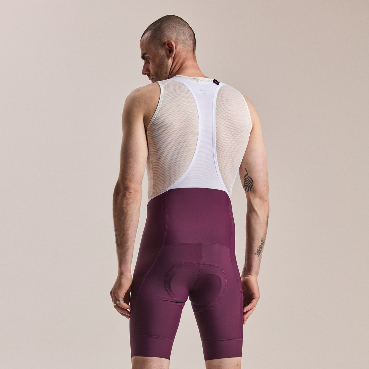 Men's Brevet Element Cargo Bib Shorts - Plum/White