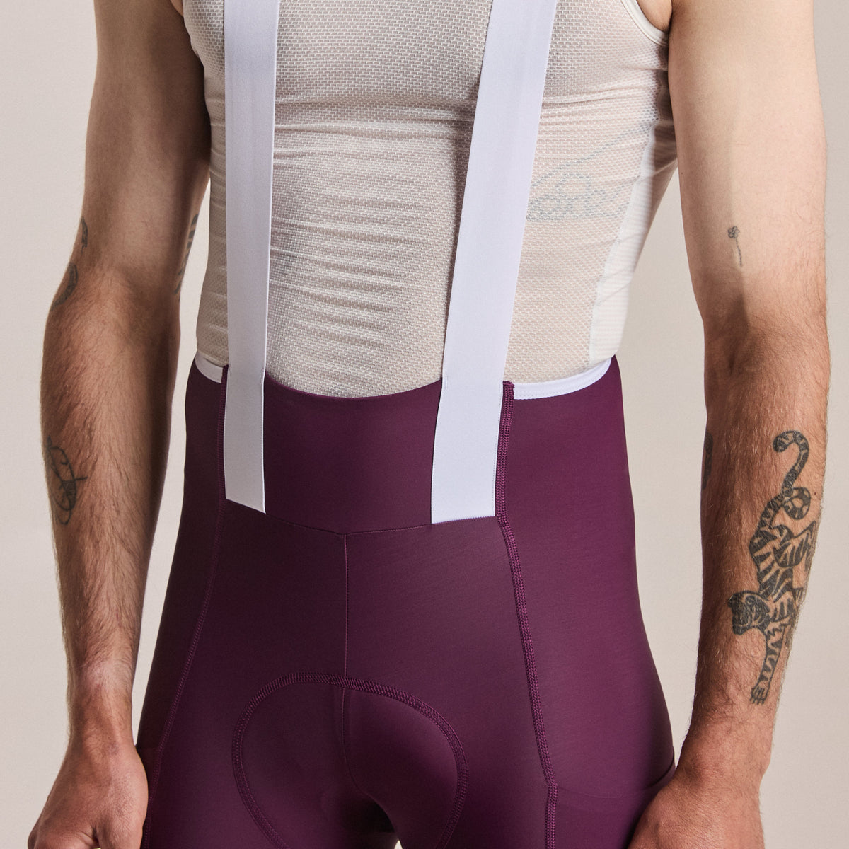 Men's Brevet Element Cargo Bib Shorts - Plum/White