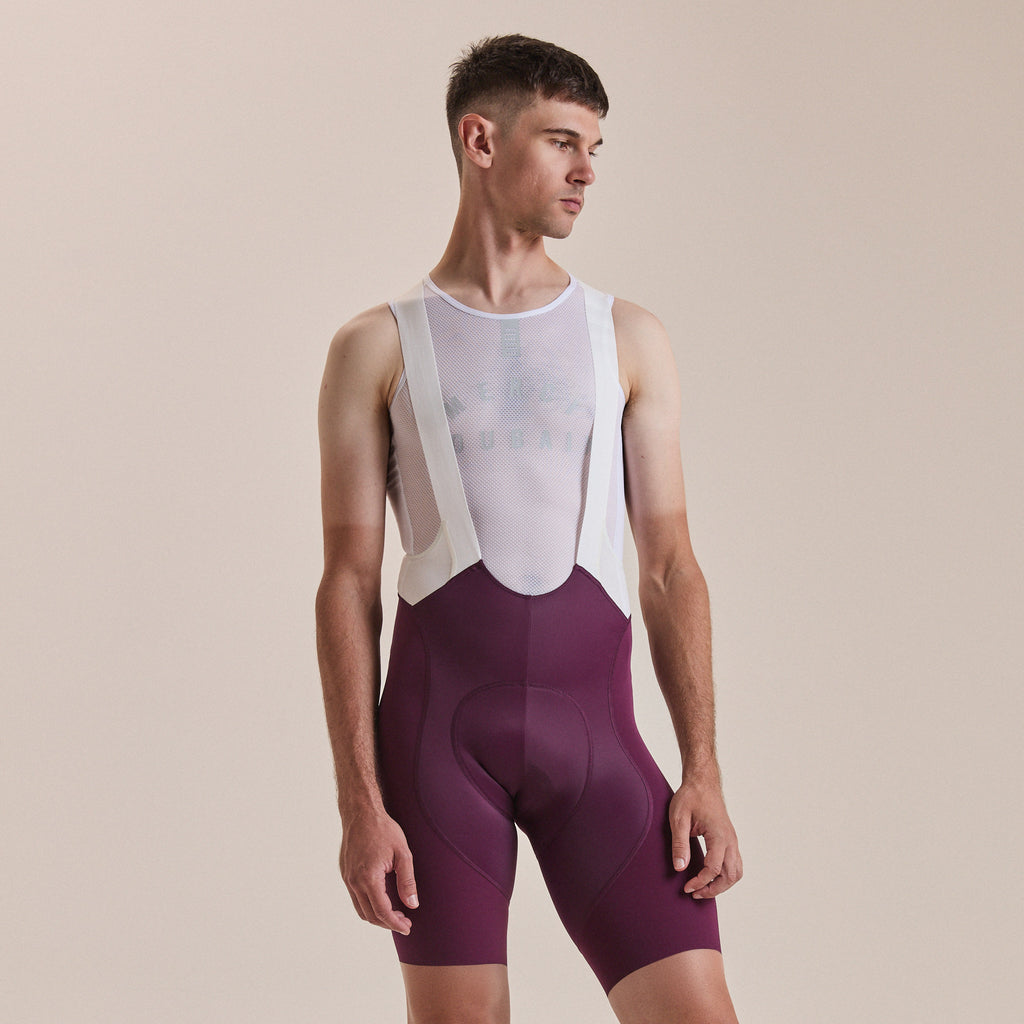 Men's Pro Team Bib Shorts III - Regular - Plum/White