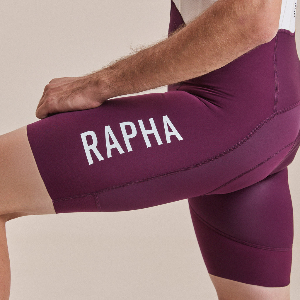 Men's Pro Team Bib Shorts III - Regular - Plum/White
