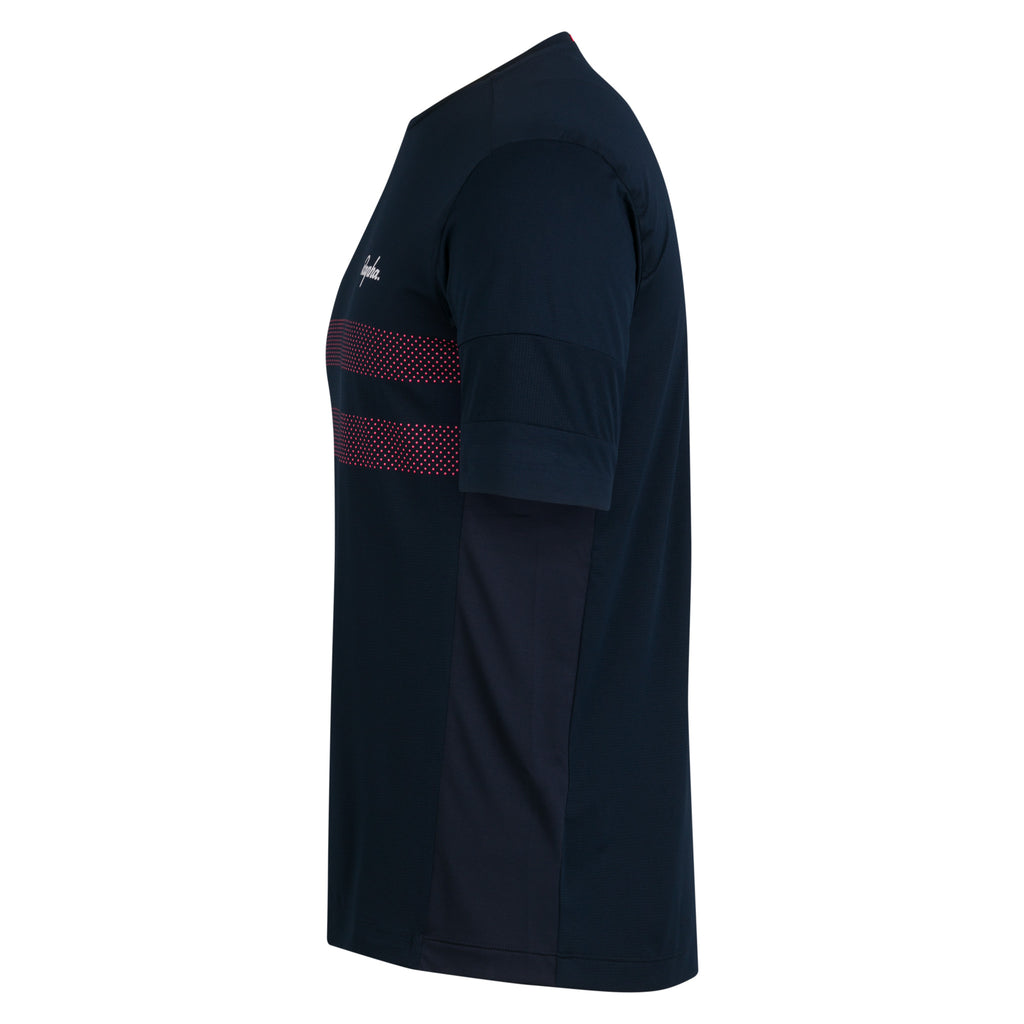 Men's Explore Technical T-Shirt - Dark Navy/High-Vis Pink/White