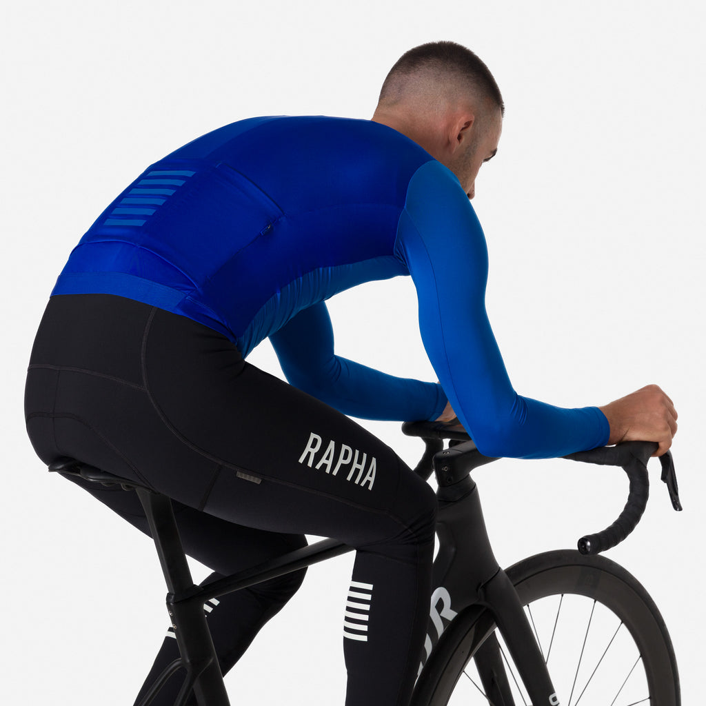 Men's Pro Team Long Sleeve Lightweight Jersey - Light Blue/Blue