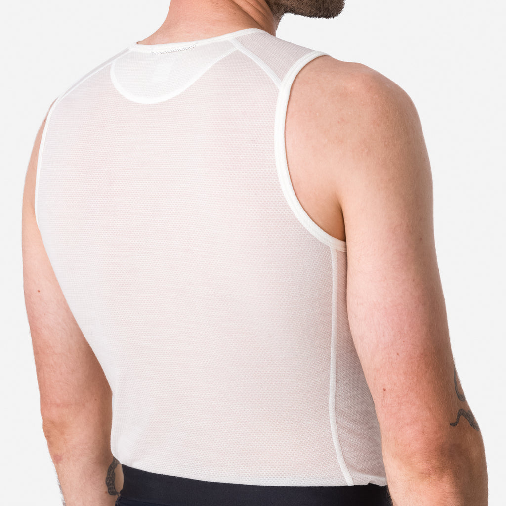 Men's Merino Lightweight Base Layer - Sleeveless - Cream/White