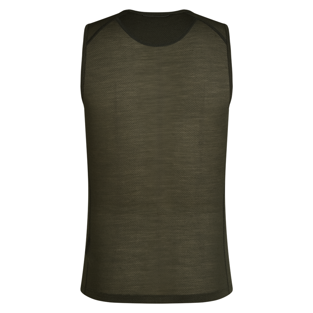 Men's Merino Lightweight Base Layer - Sleeveless - Dark Green/Dark Green
