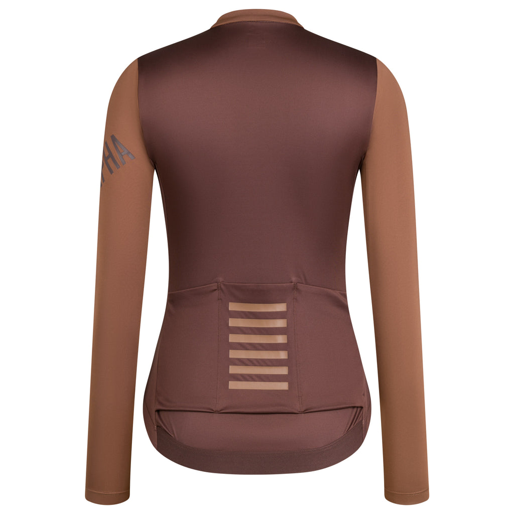 Women's Pro Team Long Sleeve Lightweight Jersey - Chestnut Brown/Walnut Brown