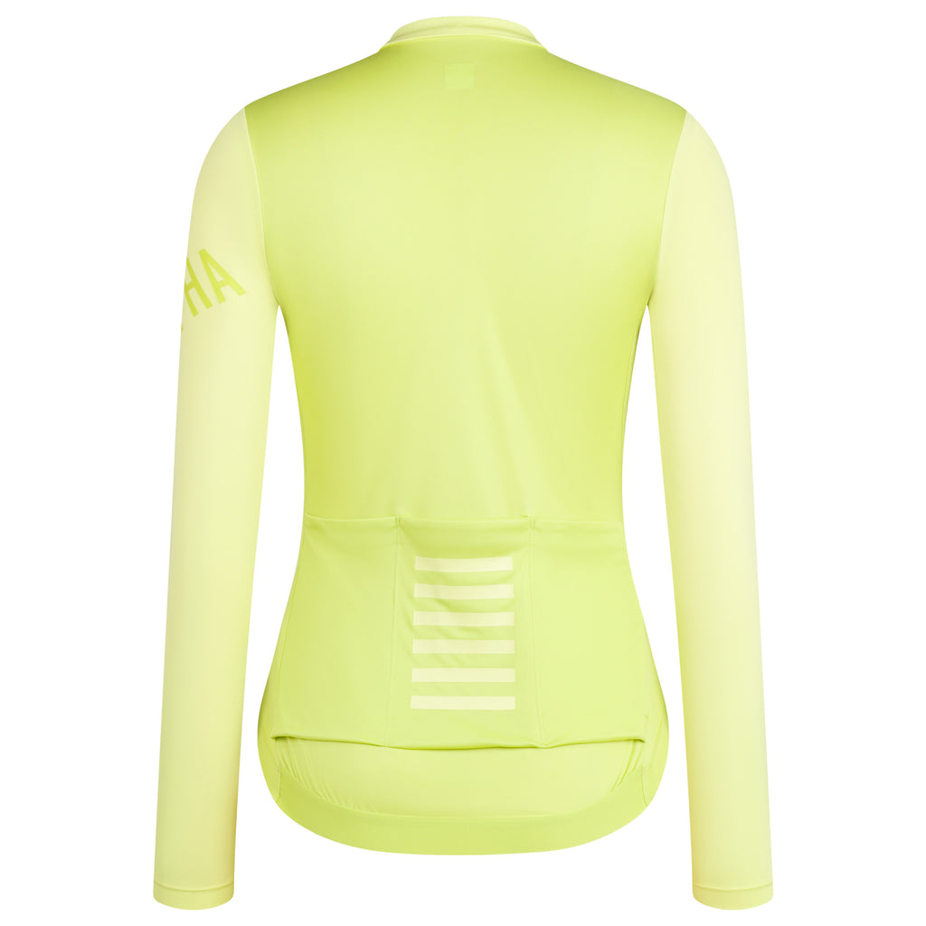 Women's Pro Team Long Sleeve Lightweight Jersey - Lime Green/Bright Lime