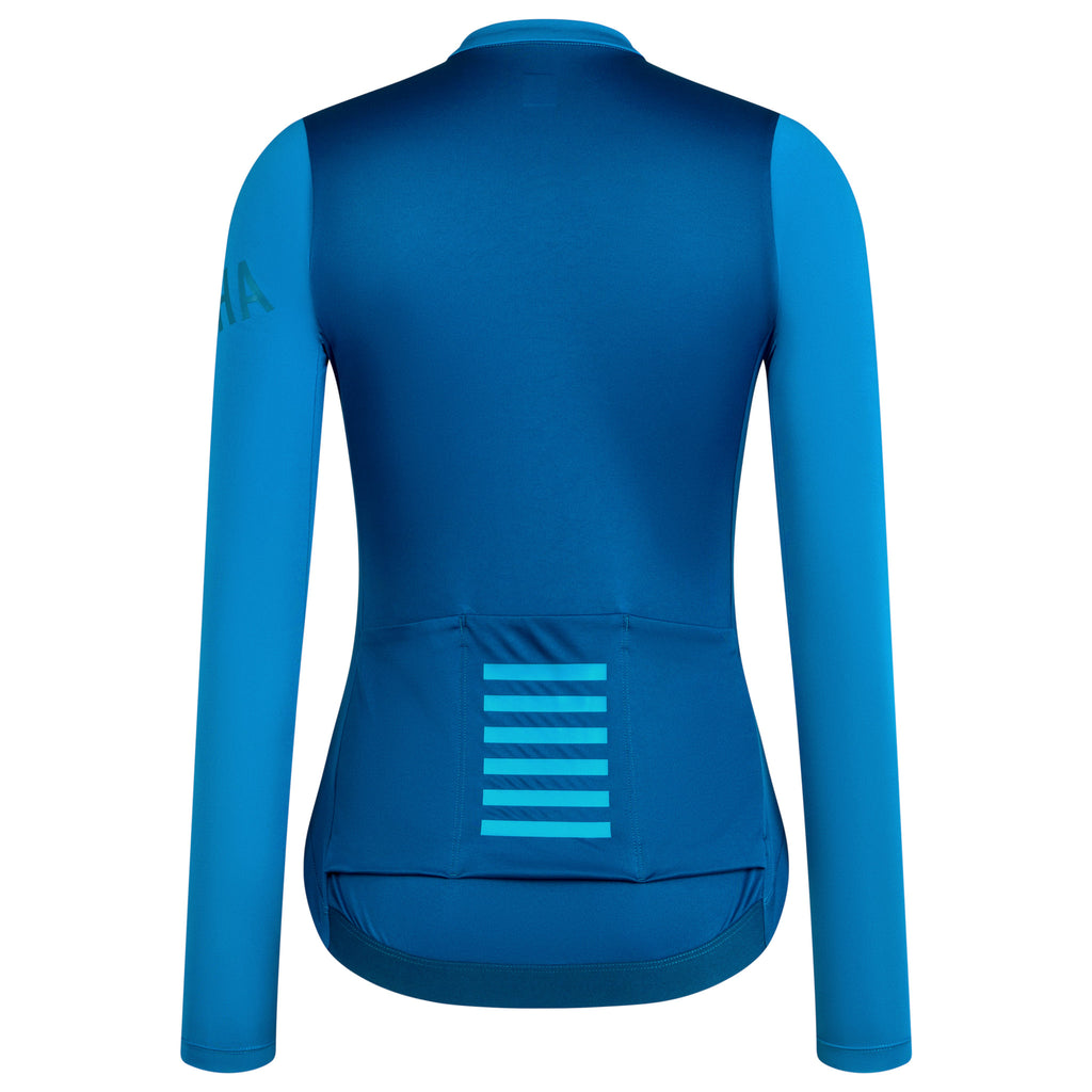 Women's Pro Team Long Sleeve Lightweight Jersey - Petrol Blue/Jewelled Blue