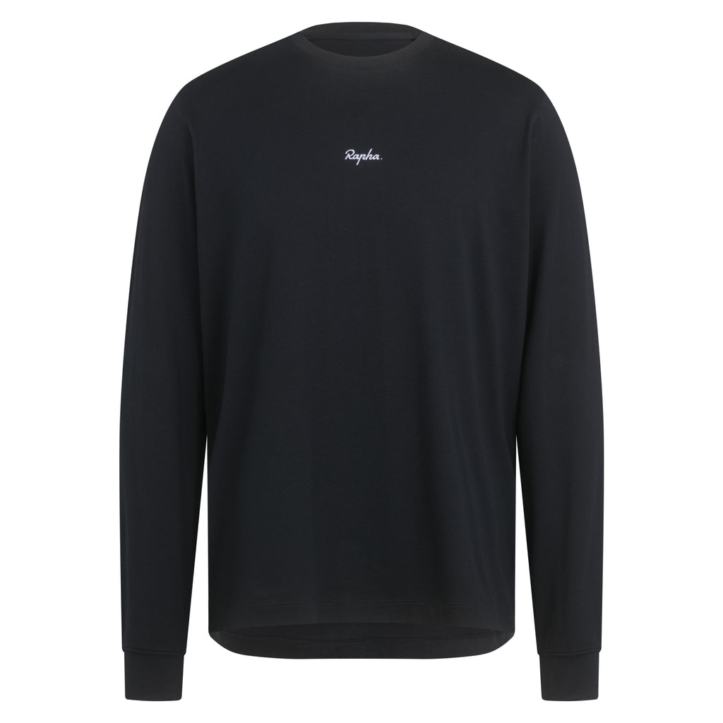 Men's Long Sleeve Cotton T-Shirt - Black/White