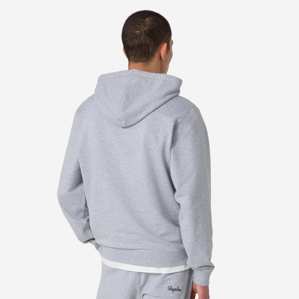 Men's Cotton Hoodie - Light Grey/Black