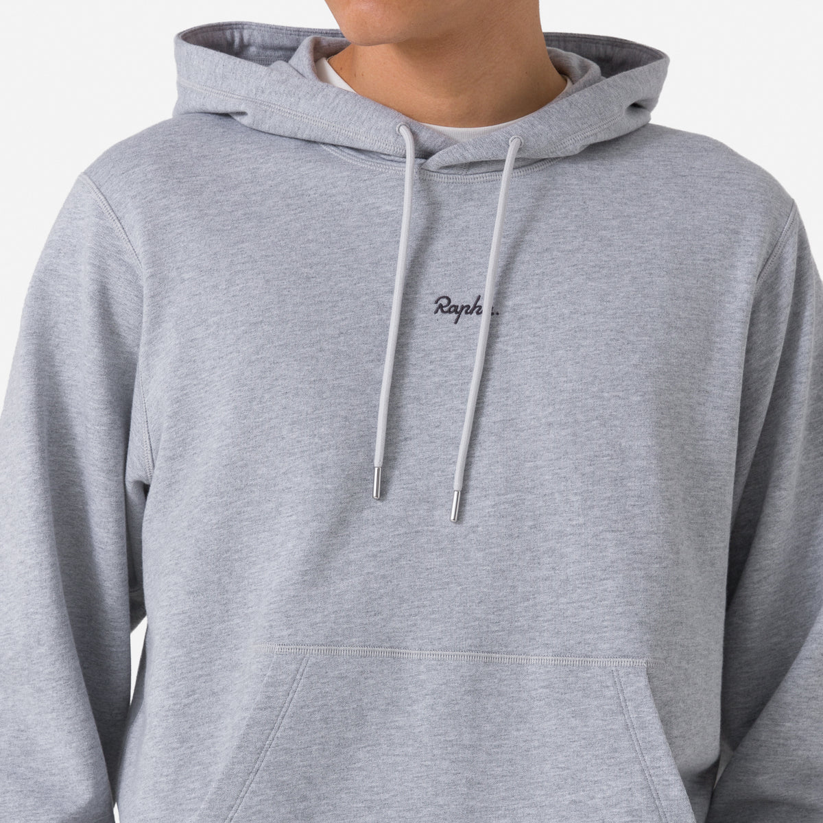 Men's Cotton Hoodie - Light Grey/Black
