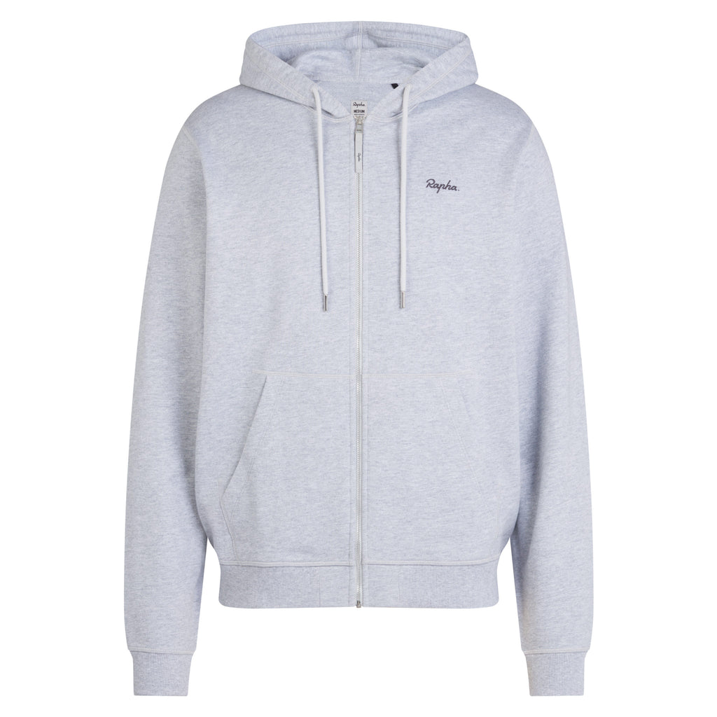Men's Cotton Zip Hoodie - Light Grey/Black