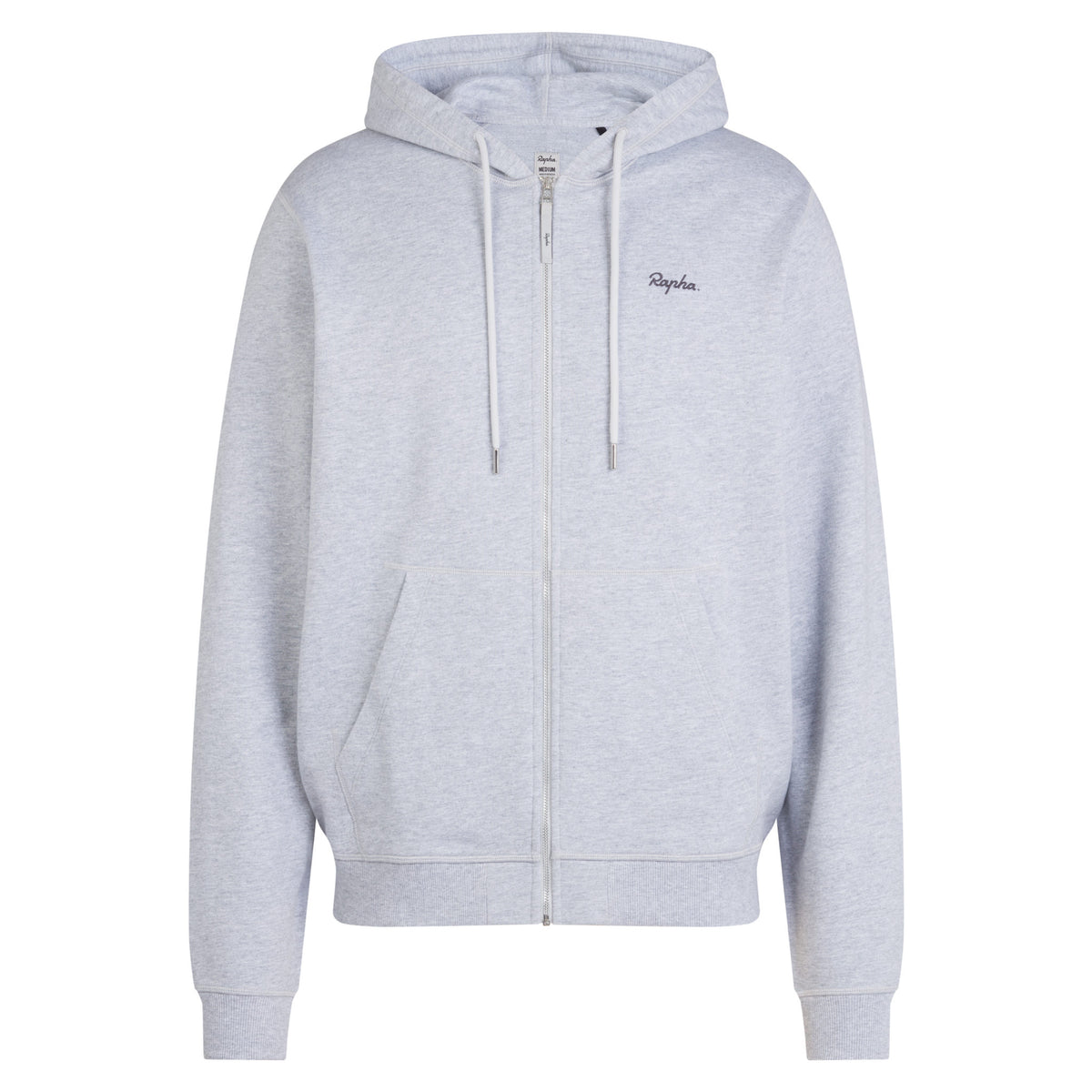 Men's Cotton Zip Hoodie - Light Grey/Black