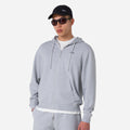 Men's Cotton Zip Hoodie - Light Grey/Black