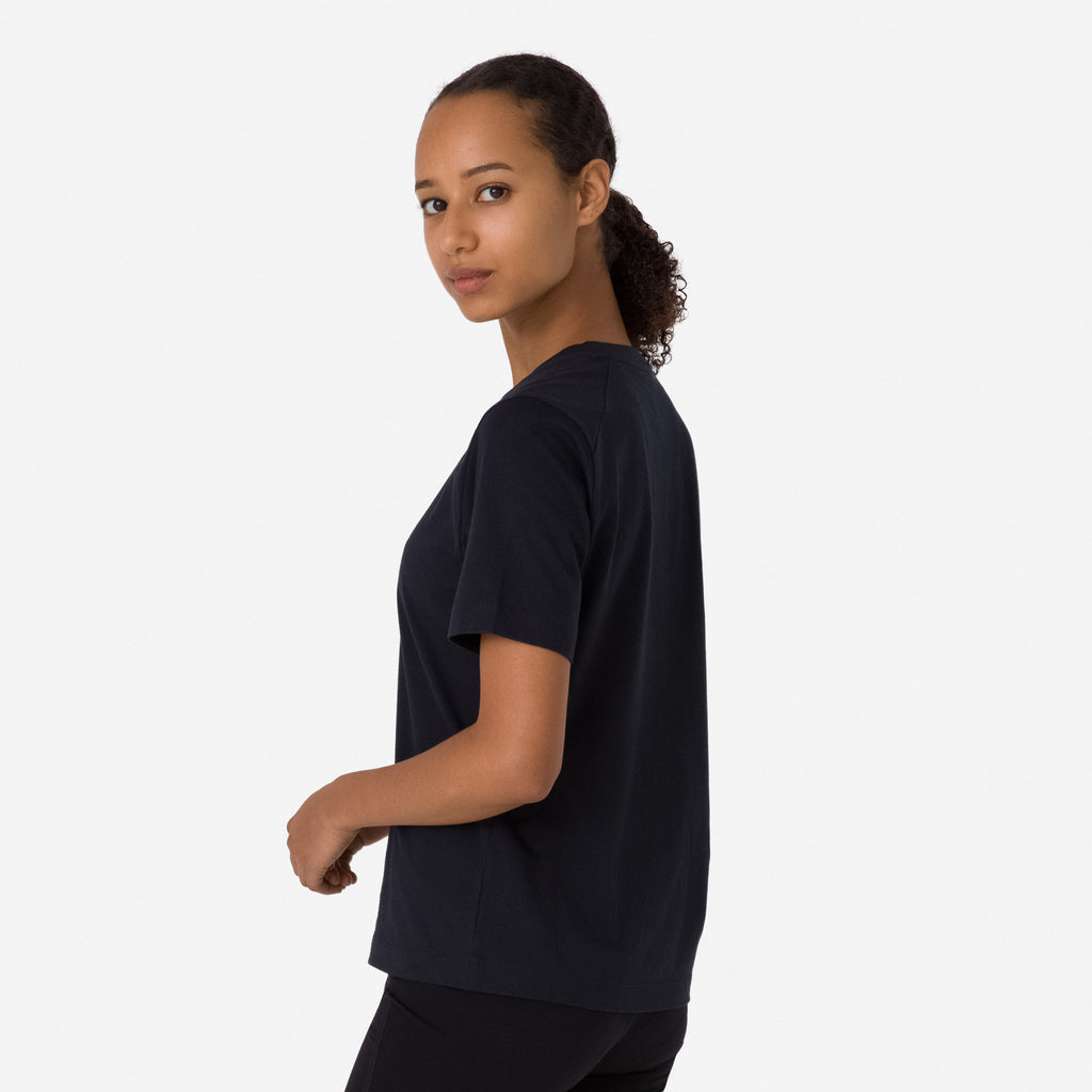 Women's Cotton T-Shirt - Black/White