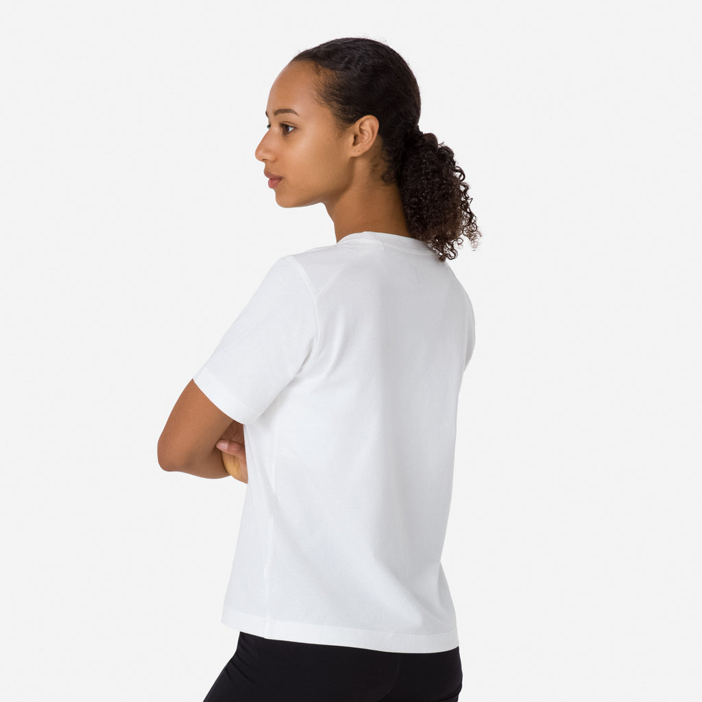 Women's Cotton T-Shirt - White/Light Grey