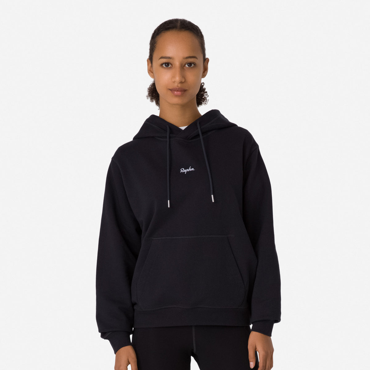 Women's Cotton Hoodie - Black/White